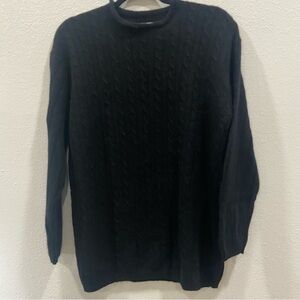 Allison Paige Lambswool Angora Long Sleeve‎ Black Knitted Sweater LARGE